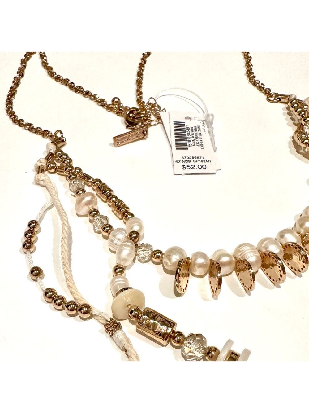 WHITE HOUSE BLACK MARKET Boho Luxe White & Gold Teardrop Layered Necklace | NWT - Picture 10 of 11